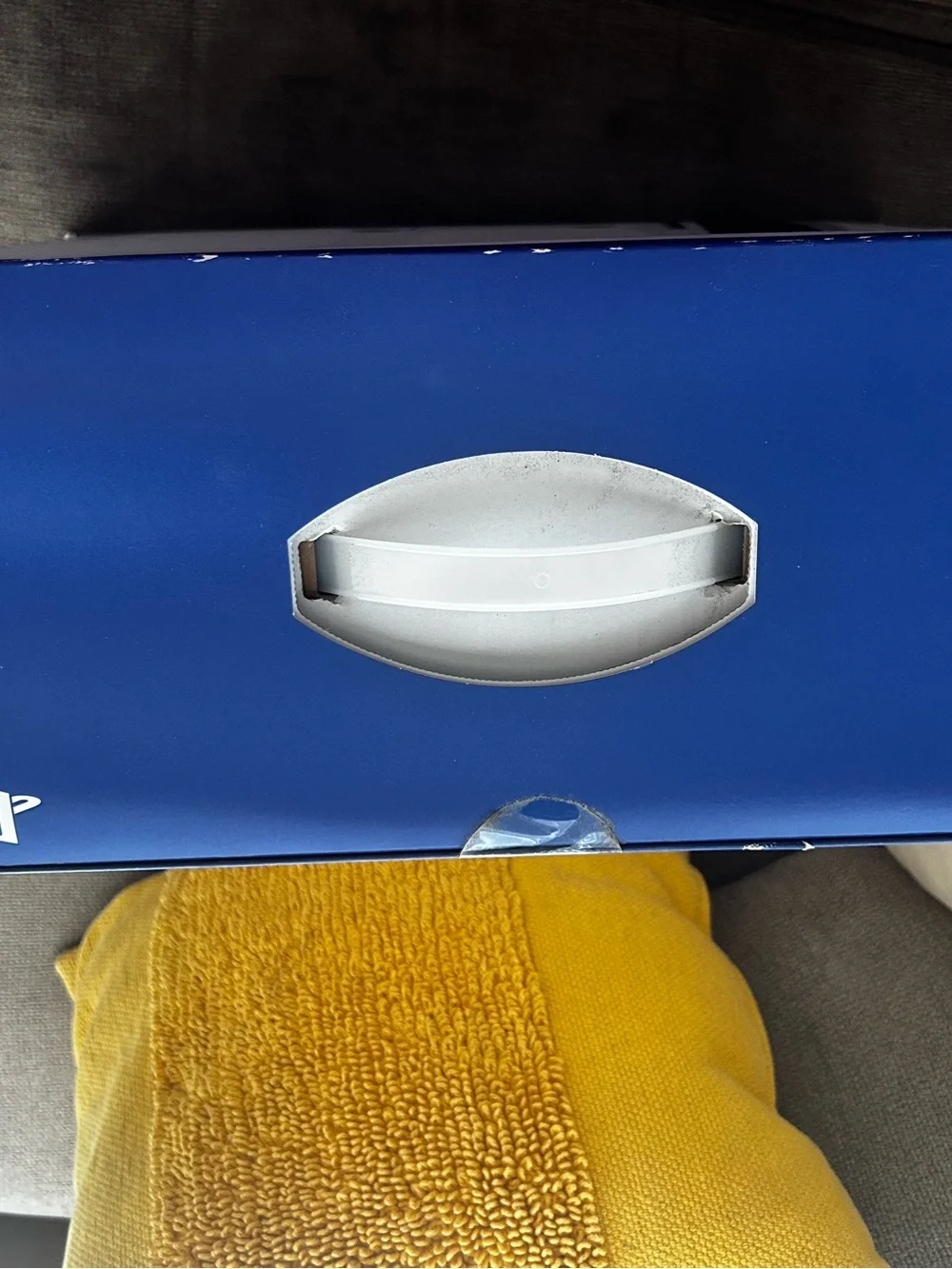 Sony PlayStation 5 Box with White and Black Console Graphics